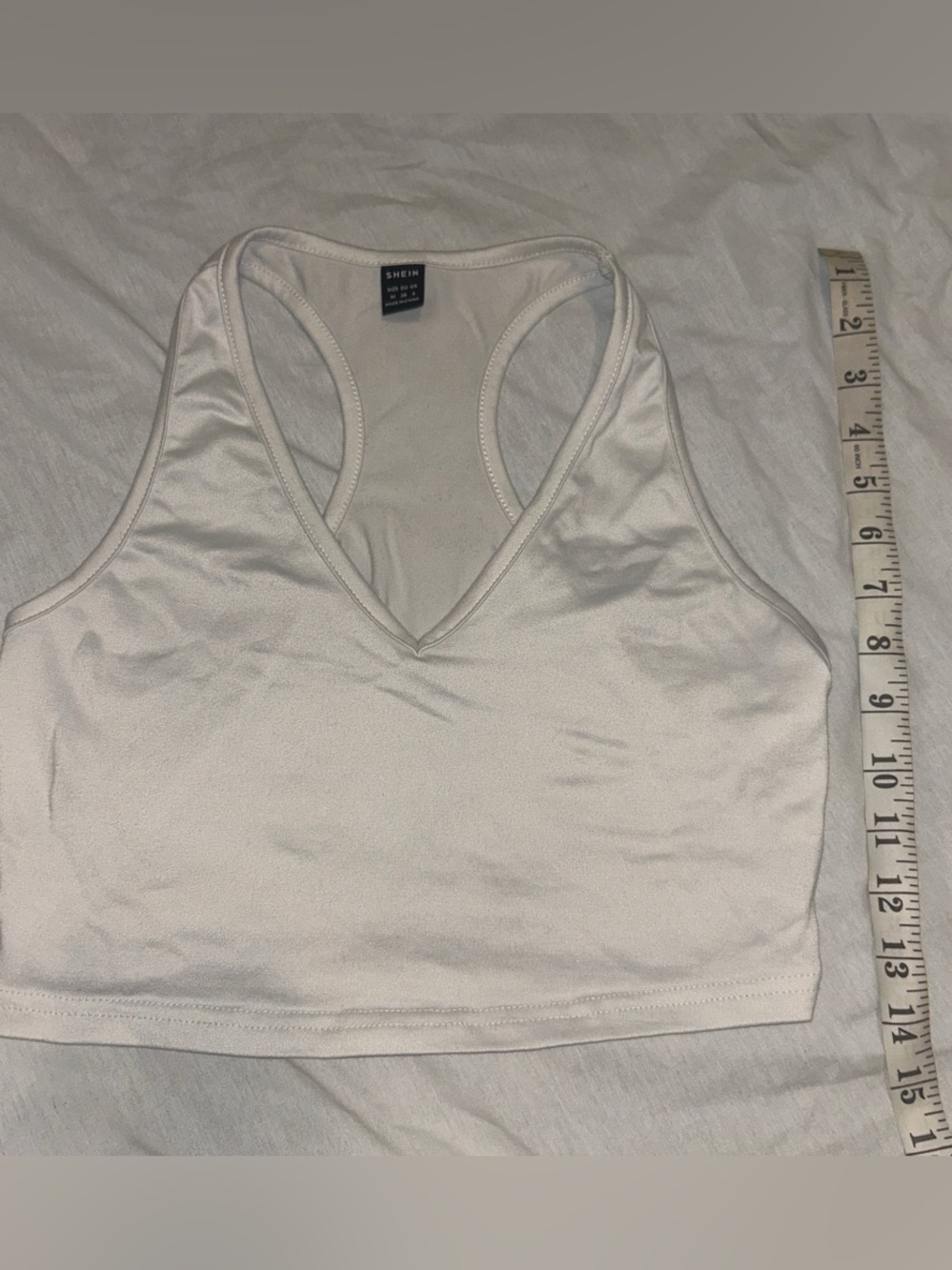SHEIN Cream V-Neck Racerback Bralette